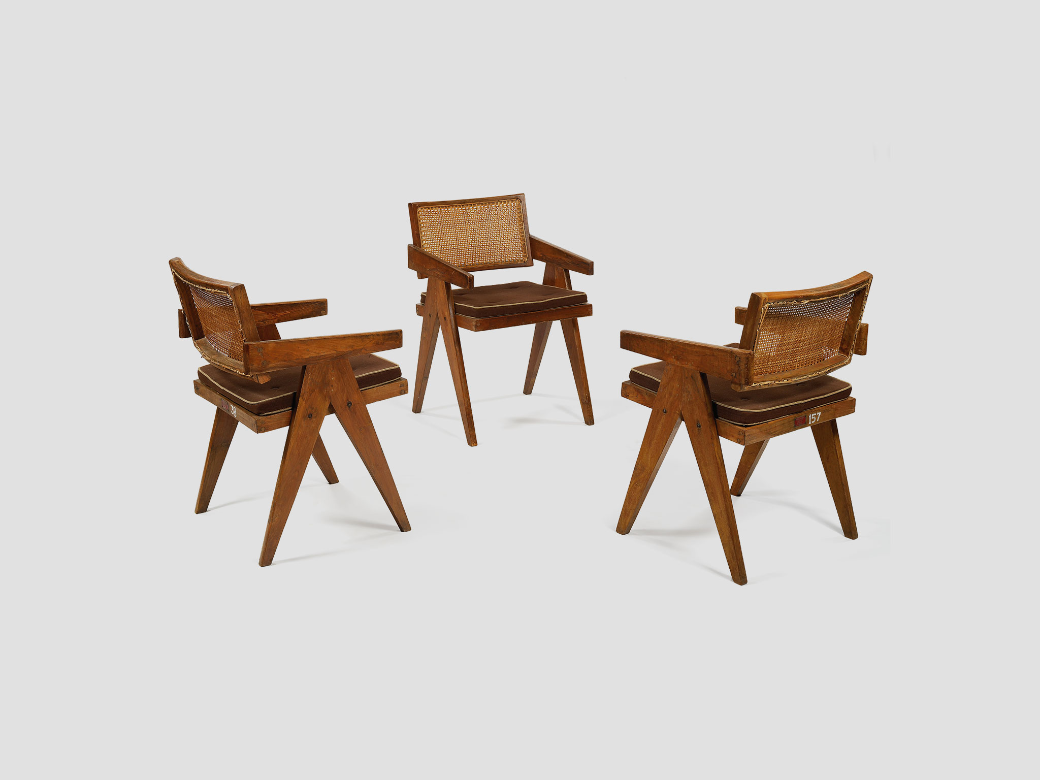164: PIERRE JEANNERET, Desk and chair from Chandigarh