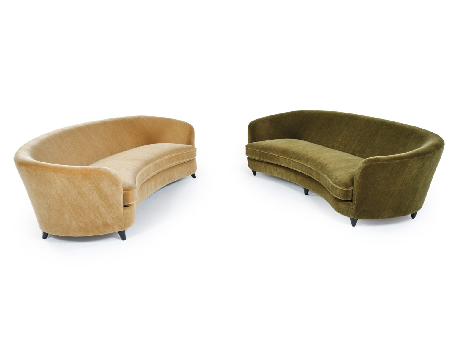 Faux Pair of Large Curved Sofas – Gio Ponti, photo 3
