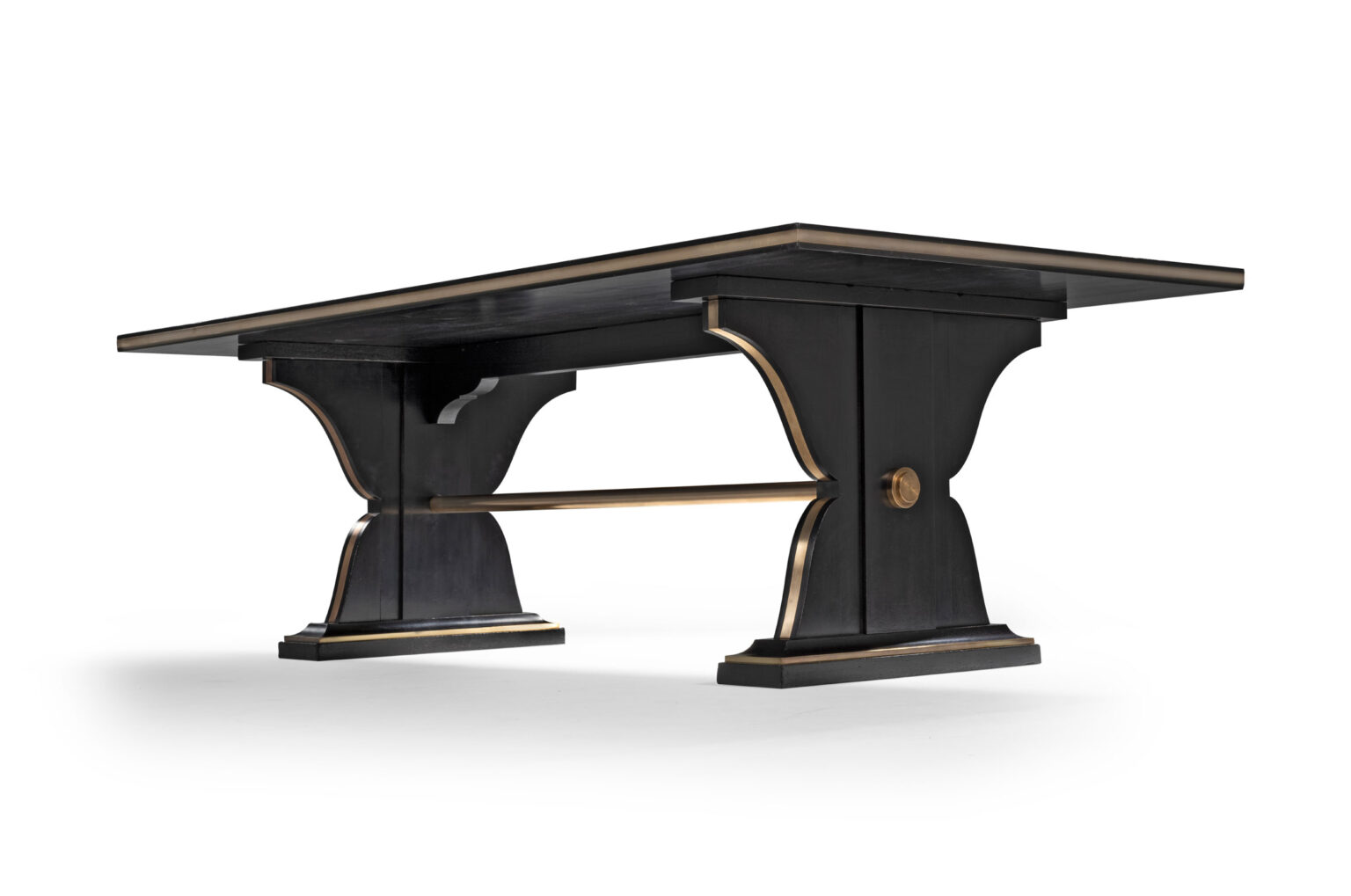 Rare table in solid rosewood and black-stained rosewood veneer – Maison Jansen, photo 7