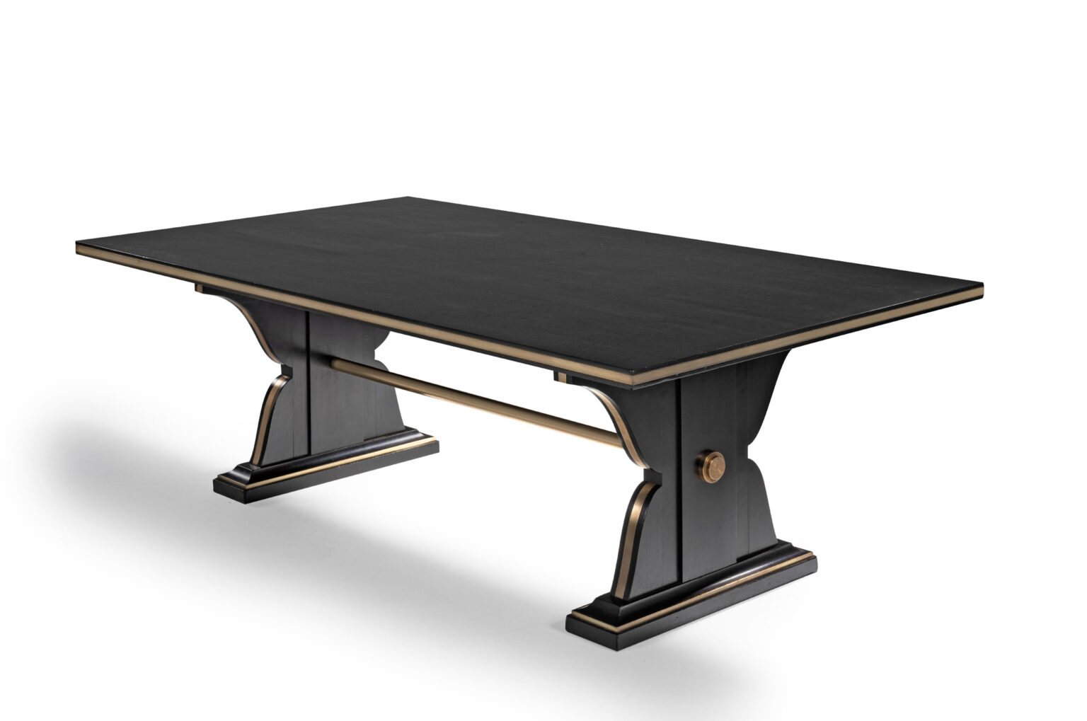 Rare table in solid rosewood and black-stained rosewood veneer – Maison Jansen, photo 3