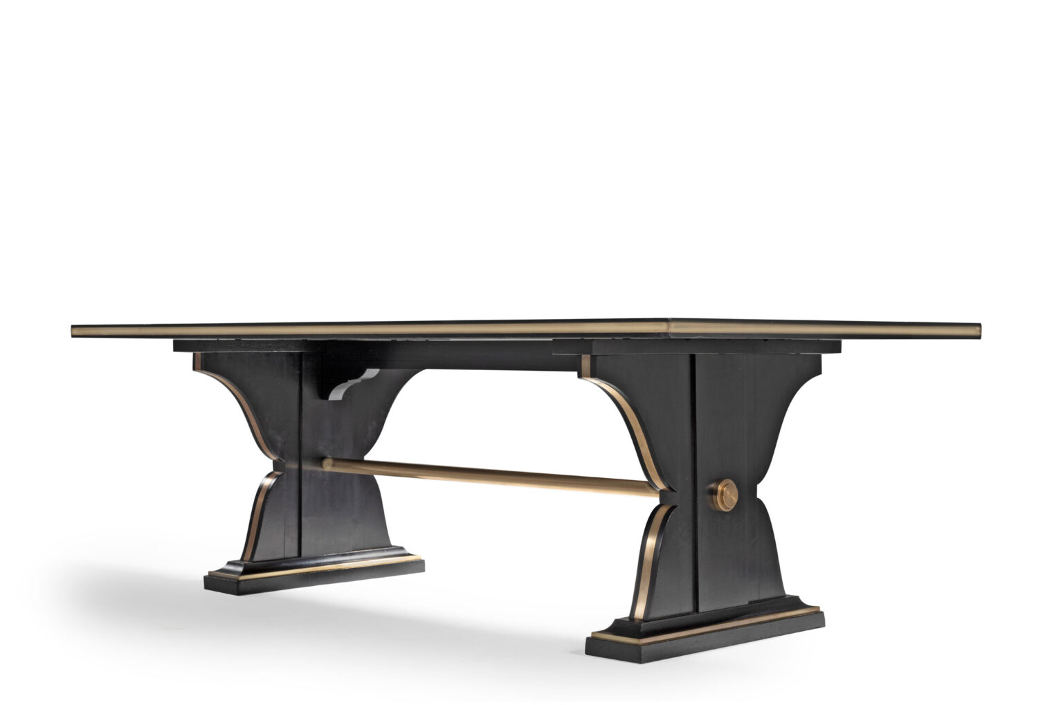 Rare table in solid rosewood and black-stained rosewood veneer – Maison Jansen, photo 4