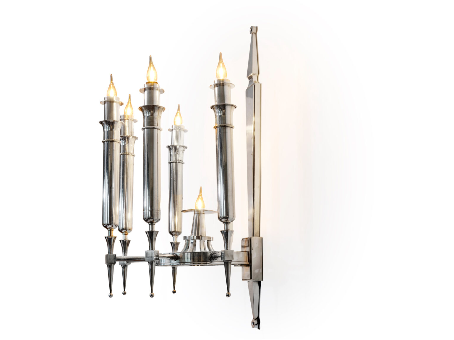 Pair of wall sconces – Gilbert Poillerat, photo 7
