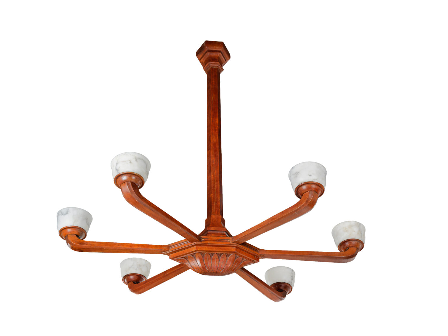 Six-Arm Chandelier – Henri Rapin, photo 1